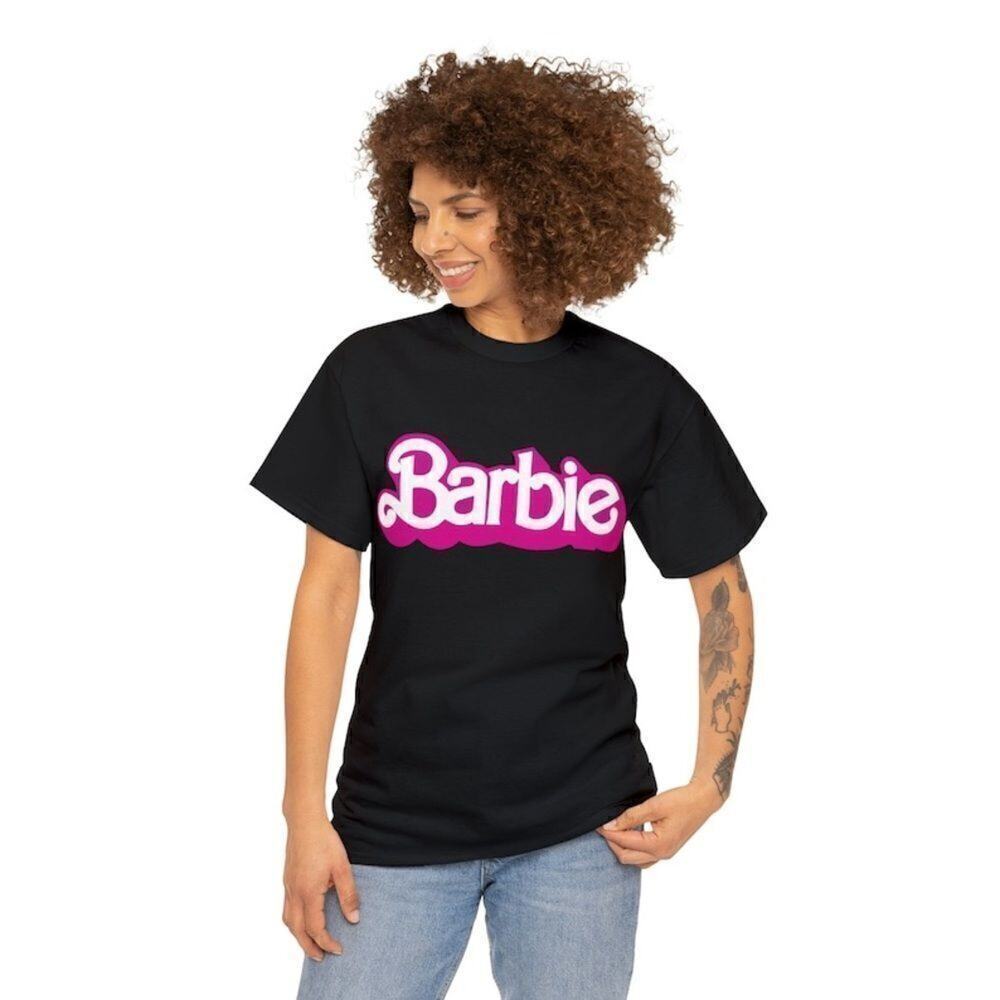 Barbie The Movie Black Pink Logo T Shirt